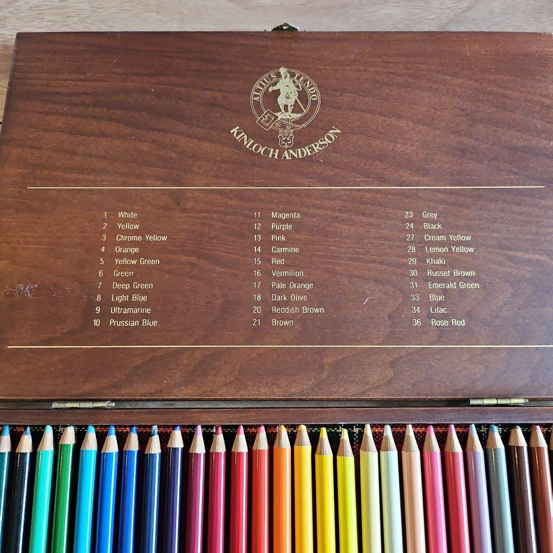 KINLOCH ANDERSON 水彩色鉛筆 36色 木製ケース