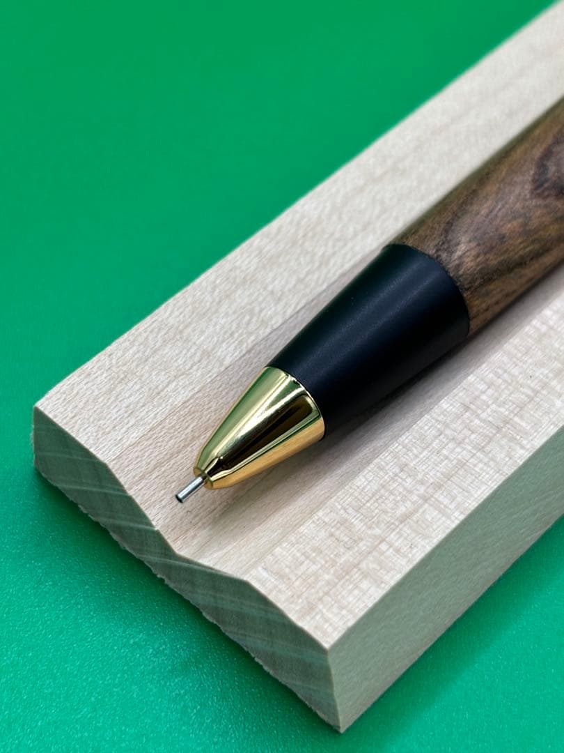 野原工芸　新型　旧クリップ　シャープペン　けやき　欅　ゴールド