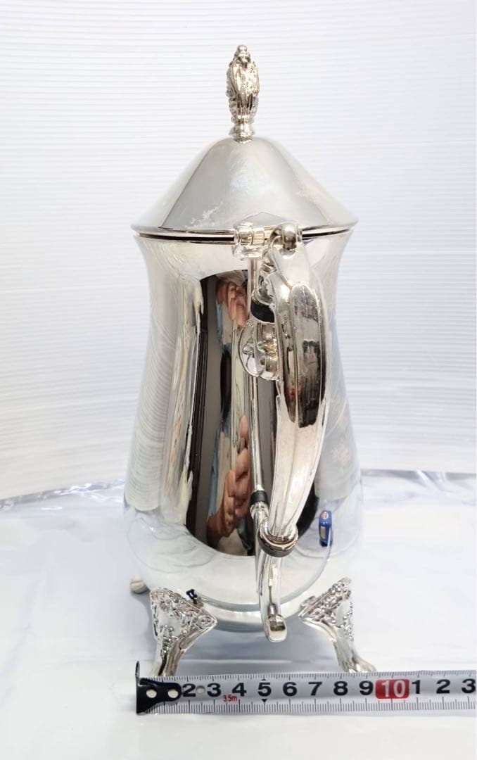 アンティーク 脚付き コーヒー ティーポット インテリア 置物 金属製 レトロ