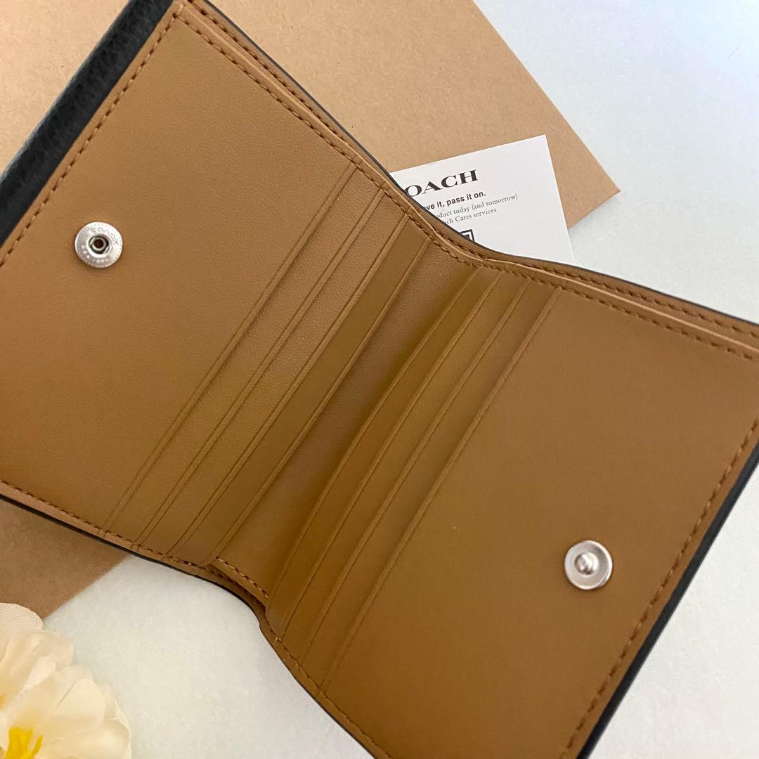 新品　正規品☆COACH コーチ　折り財布 ブラック　二つ折り財布
