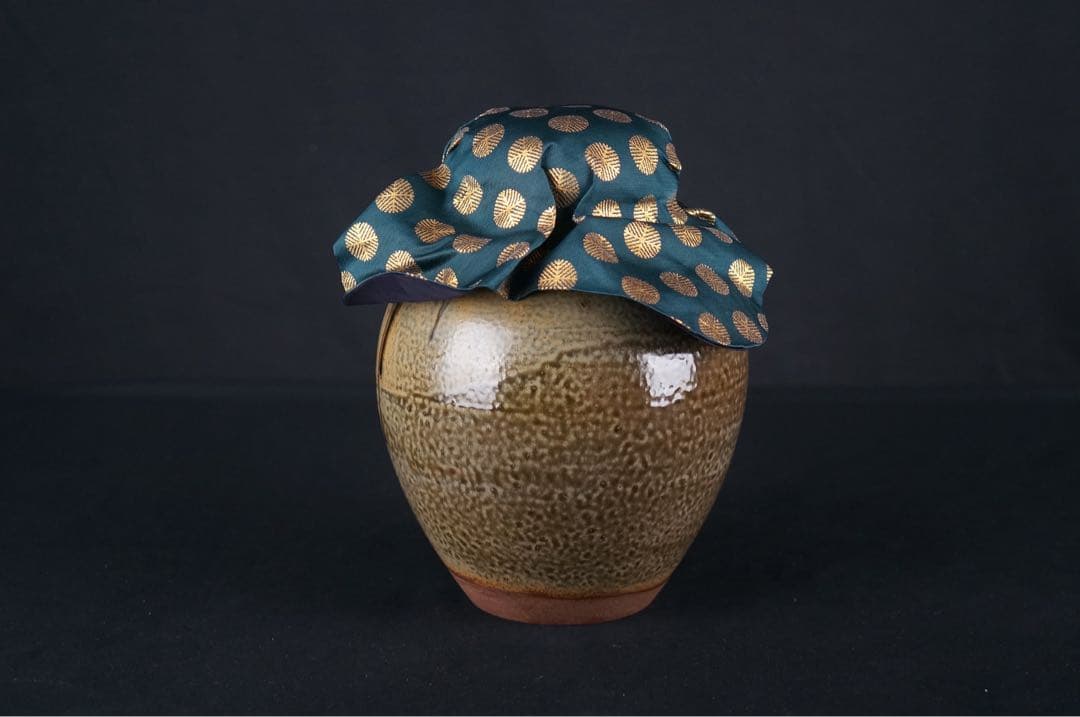 尾中窯 市野克 作 丹波焼 茶壺 飾壺 陶印 共箱 紙箱 茶道具 茶事