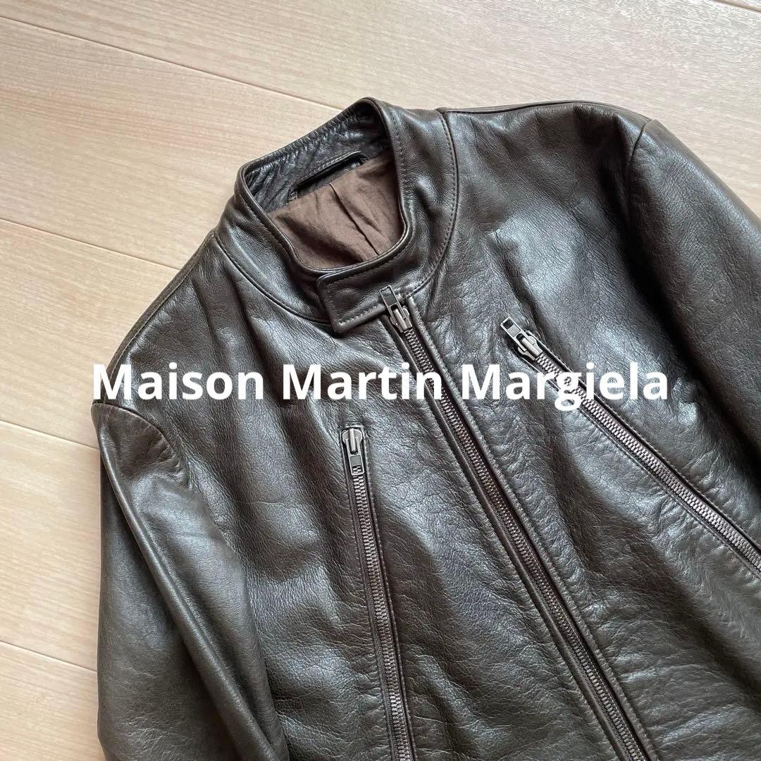 メゾンマルタンマルジェラ ハの字ライダース 46 ダークブラウン アーカイブ