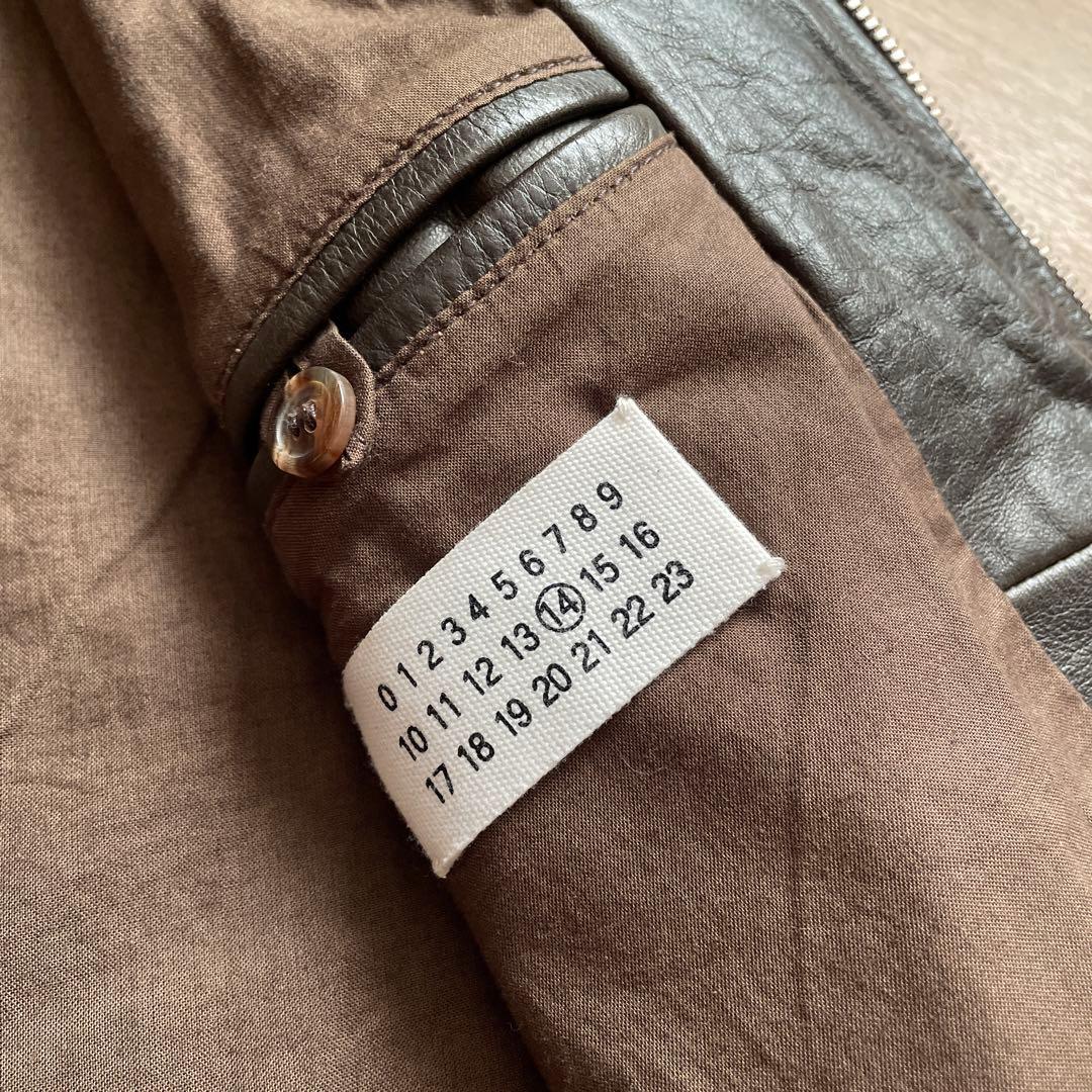 メゾンマルタンマルジェラ ハの字ライダース 46 ダークブラウン アーカイブ