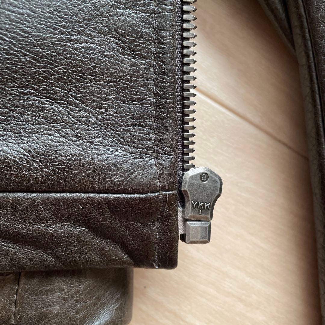 メゾンマルタンマルジェラ ハの字ライダース 46 ダークブラウン アーカイブ