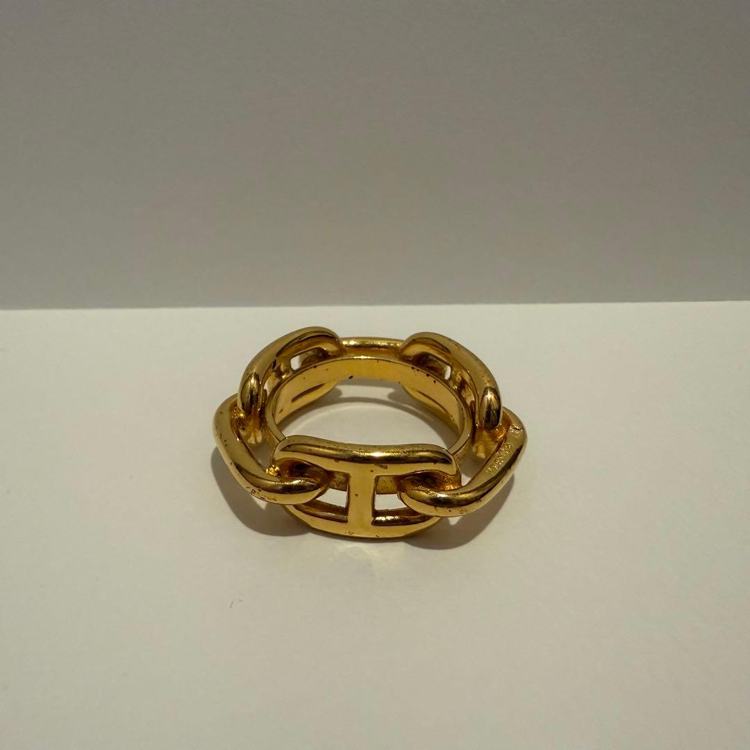 HERMES シェーヌダンクル スカーフリング 　ゴールド エルメス