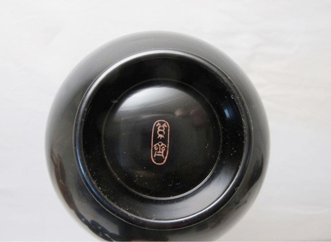 ほぼ未使用 懐石道具 木製黒塗 金彩花蒔絵 汁椀5客揃 瑾斎の漆器 内朱 元箱