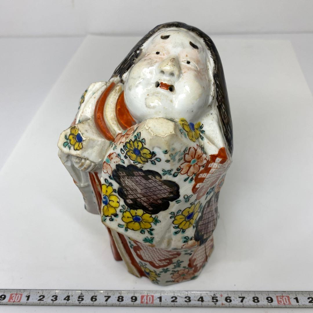 江戸時代　極彩色お多福　伏香炉　タニサ　東さ7-0130☆2F