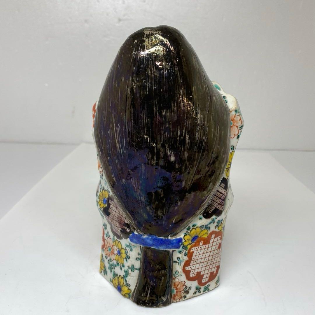 江戸時代　極彩色お多福　伏香炉　タニサ　東さ7-0130☆2F