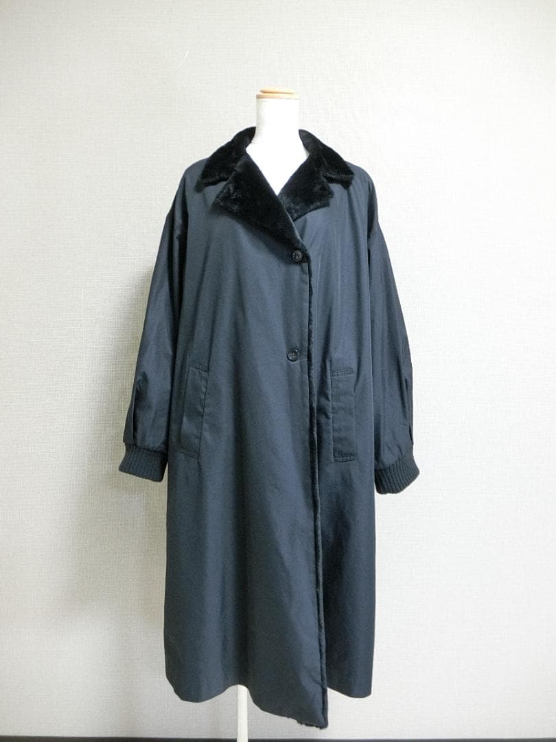 ノマ　mizuiroind　裏フランネル　チェスターコート　ブラック