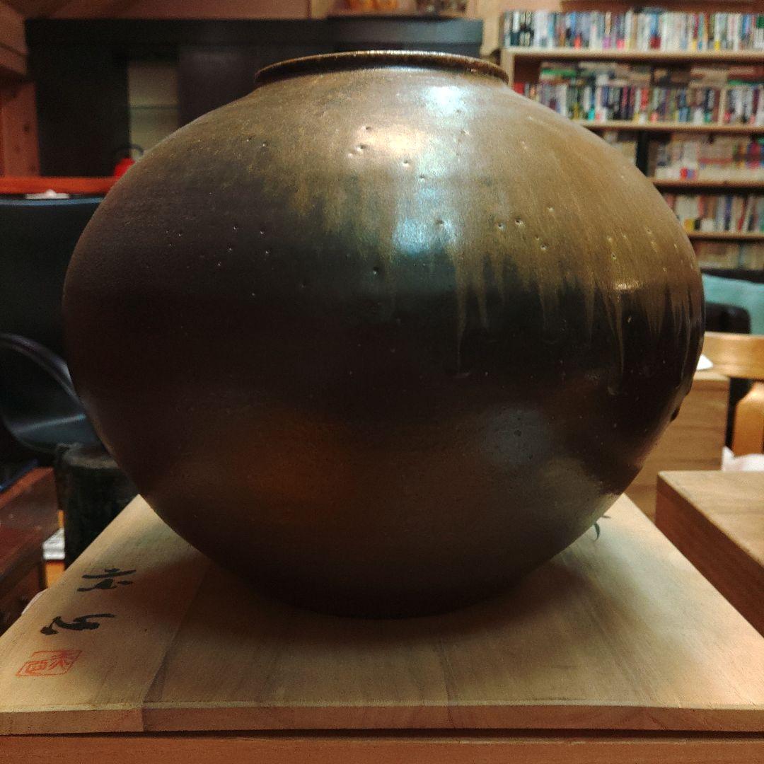 備前焼　名工・小橋赤心　壺　花瓶　共箱付き