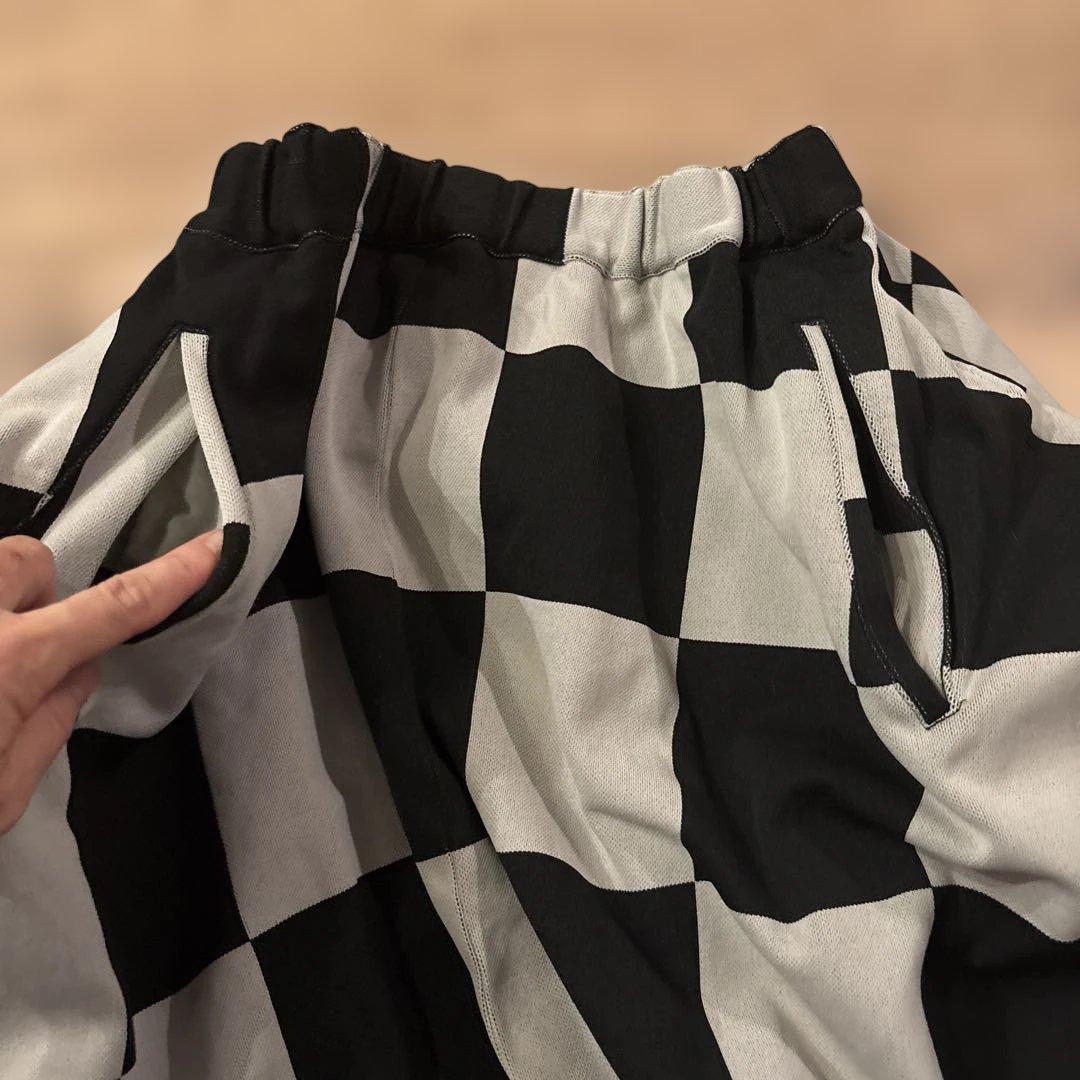 チェック柄バルーンサルエルパンツ