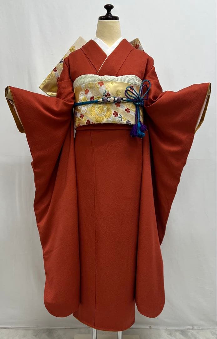 色無地　振り袖　フルセット　長襦袢　成人式　パーティー　袋帯　小物付　675