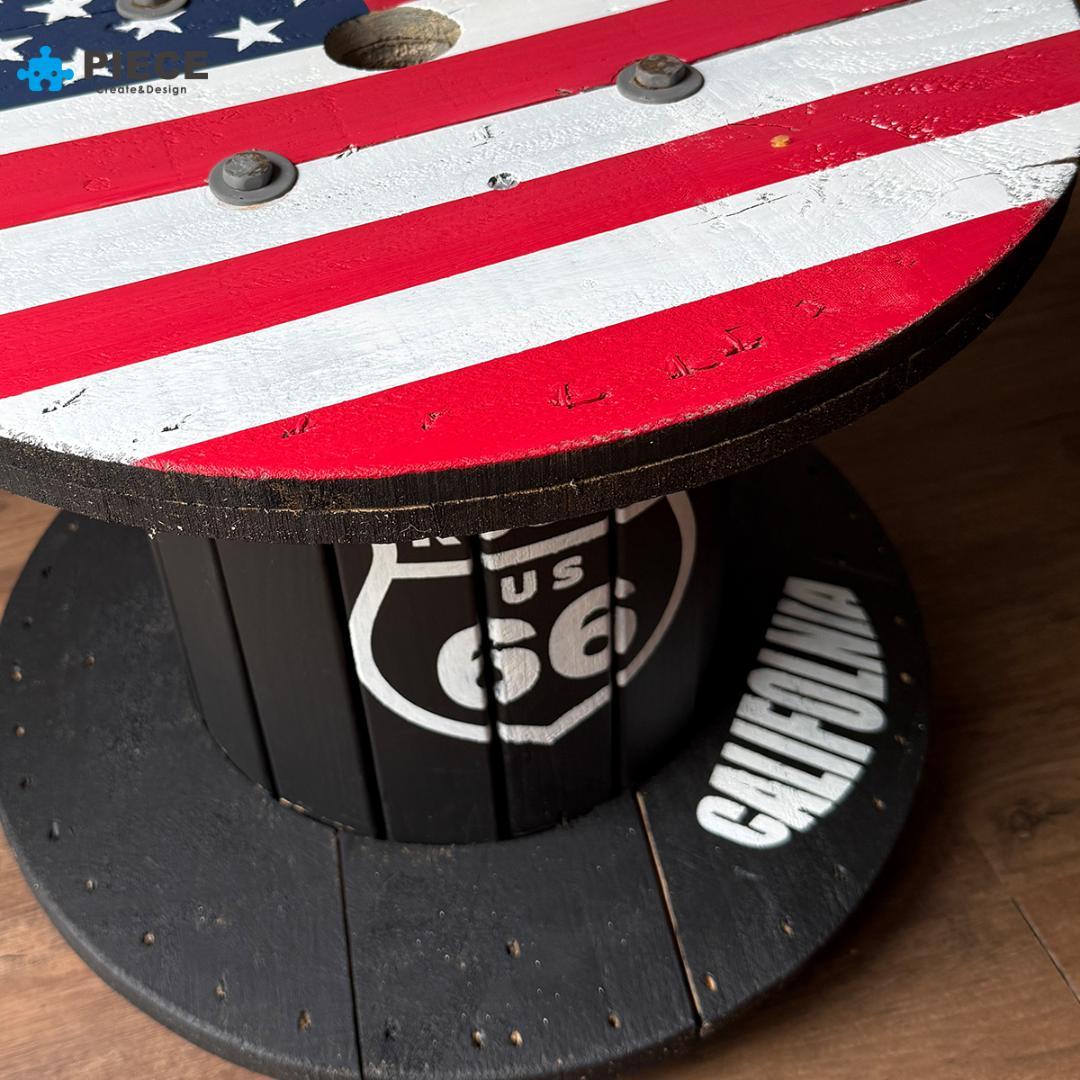 ケーブルドラム 電線ドラム テーブル アメリカン インテリア ガレージ 星条旗