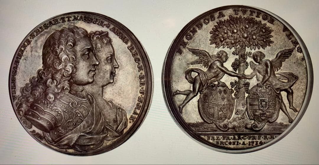 オランダ　ウィレム4世プリンセスアン王女結婚記念1734年シルバーメダル
