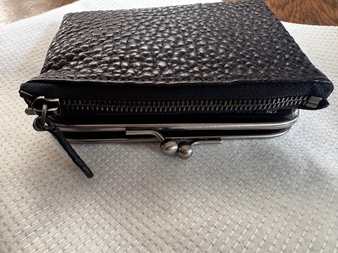 土屋鞄　財布　がま口　ネイビー