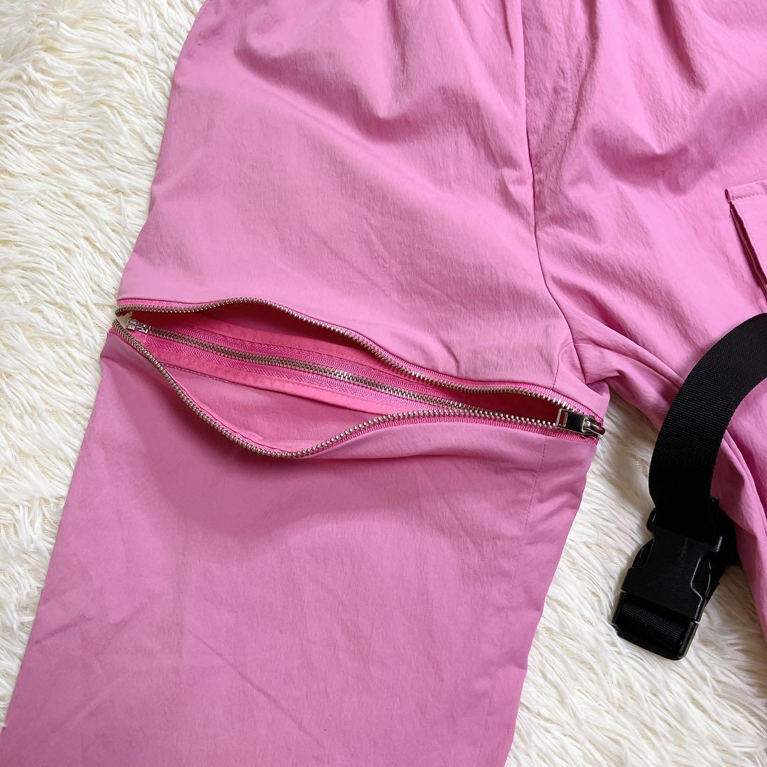 ✨美品✨　FR2 梅　カーゴパンツ　ジッパー　ベルト　ドローコード　ピンク