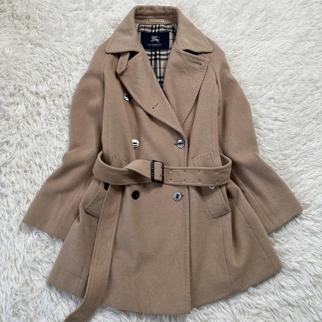 ★美品★BURBERRY LONDON アンゴラ ダブルチェスターコート L