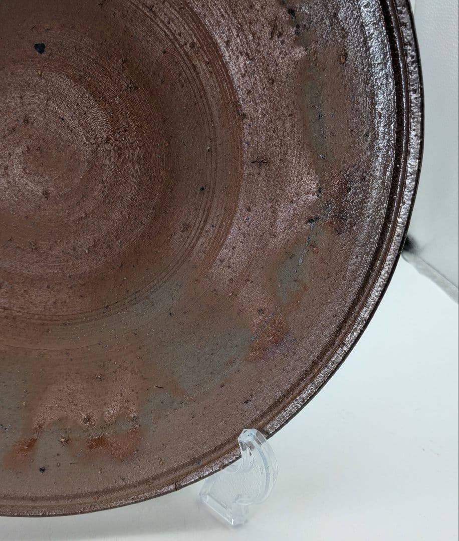 岡山県重要無形文化財 金重晃介 備前焼 大平鉢 共箱合布栞 大皿 食器 盛り皿