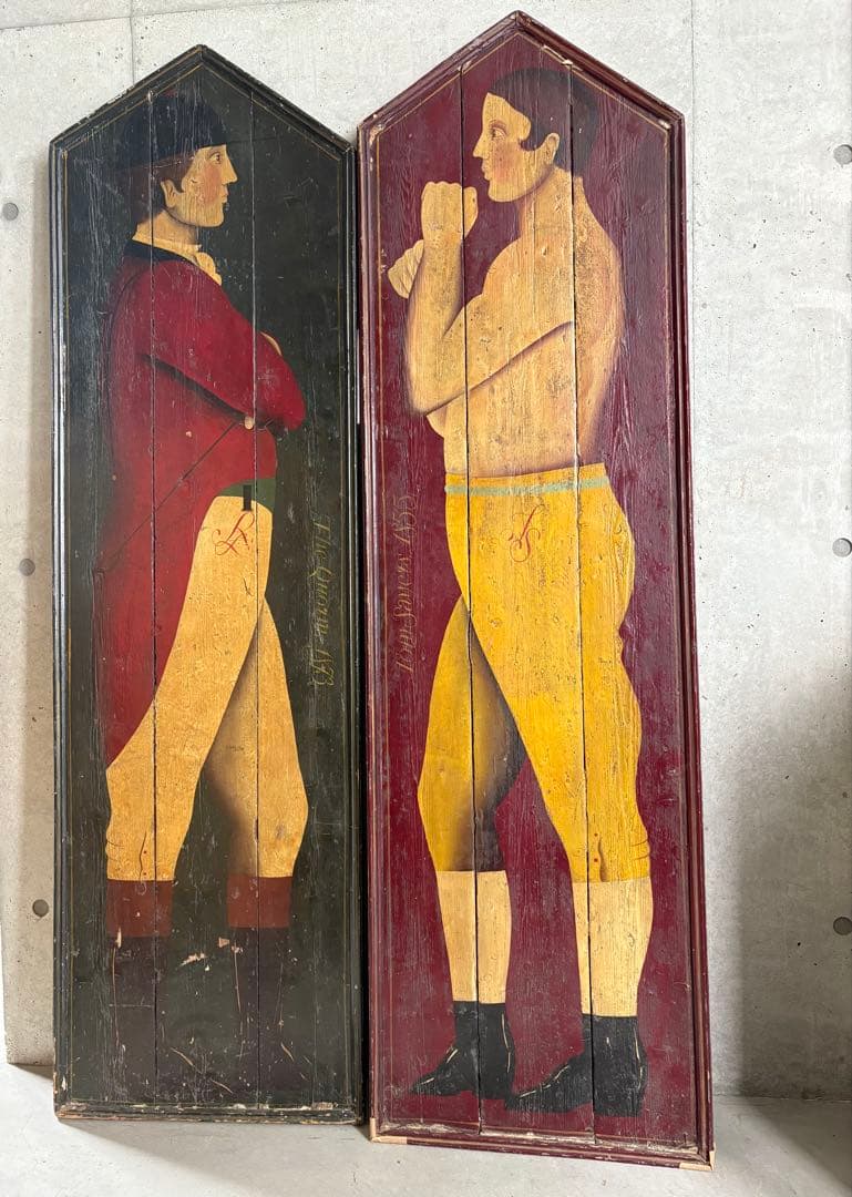 大きなイギリスのアンティーク壁掛け 2枚　高さ174cm ※サイズ間違えてました