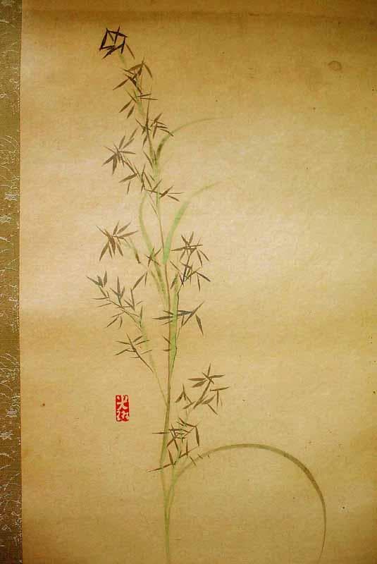 ★古美術！　在銘 若翁 朱印不知火人 菊如 朱印光琳 秋の画 /刈萱図