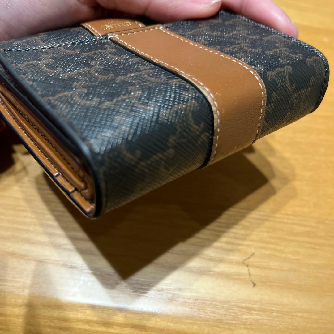 CELINE 三つ折り財布 ダークブルー/ブラウン