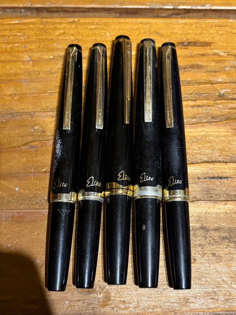 パイロット　エリート　Elite ブラック 万年筆 5本セット　ペン先　18k