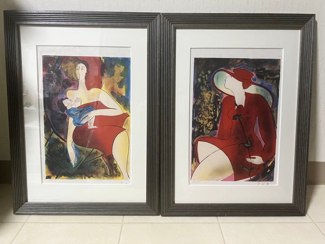 Linda Le Kinff リンダ・ル・キンフ リトグラフ 2枚セット 額装済