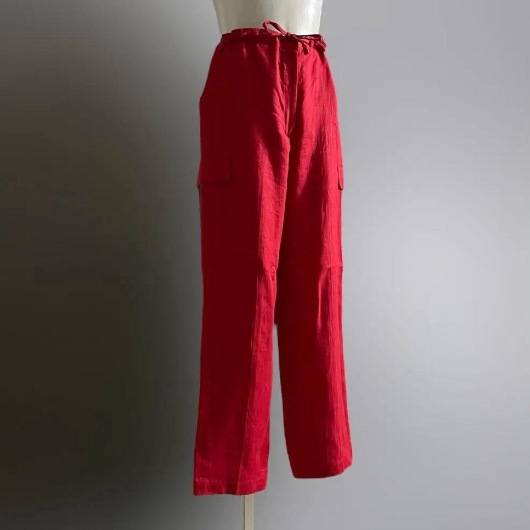 ヨーロッパ 90s 80s リネン カーゴパンツ ヴィンテージ スラックス 麻