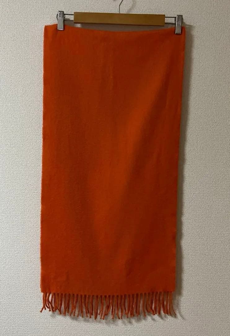 HERMES カシミヤ　オレンジ　ストール　マフラー　エルメス