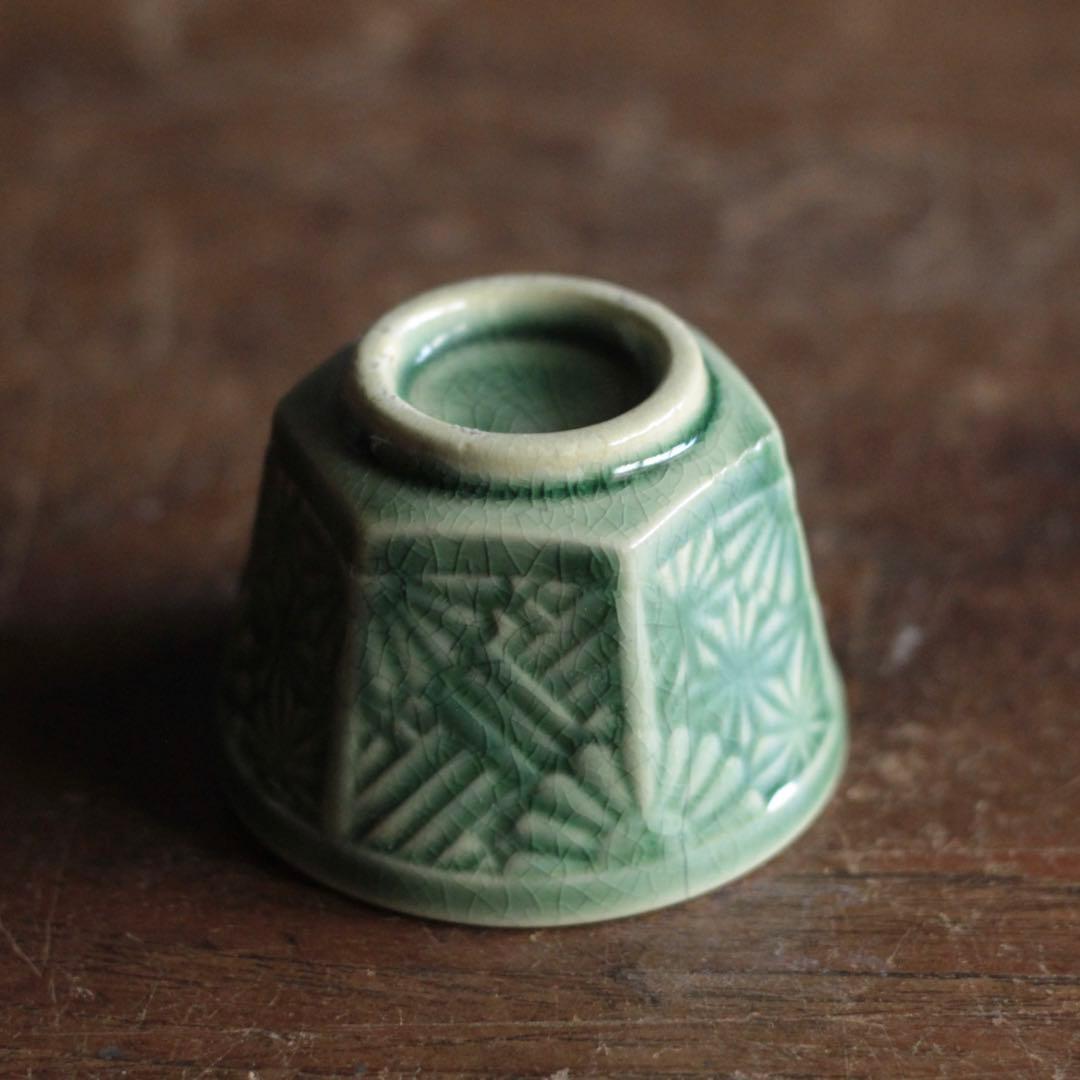 珉平焼 面取 盃 ぐい呑み 酒器 No.2 古美術 古道具 アンティーク