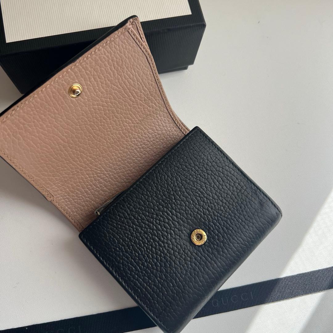 10 極上美品 GUCCI グッチ マーモント 2つ折り財布