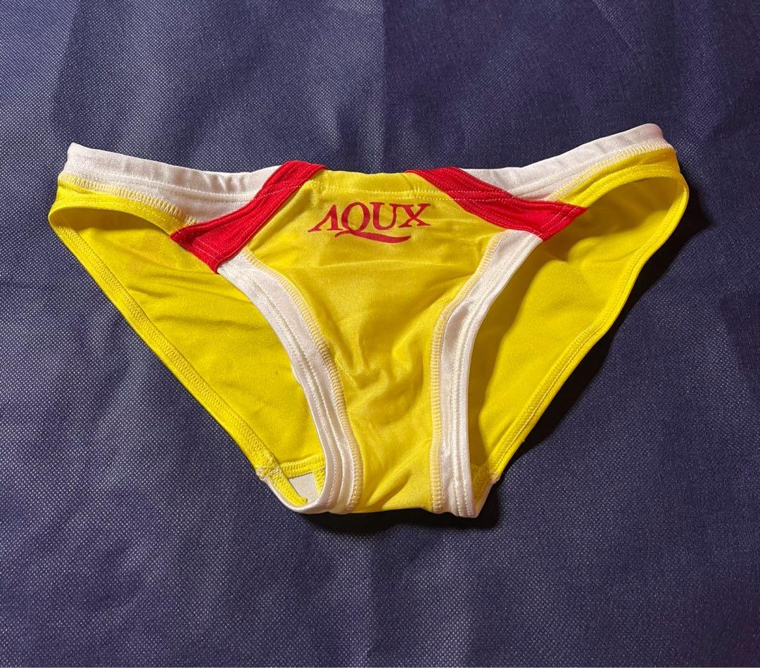 競パン　AQUX イエロー Lifeguard 競泳水着 L