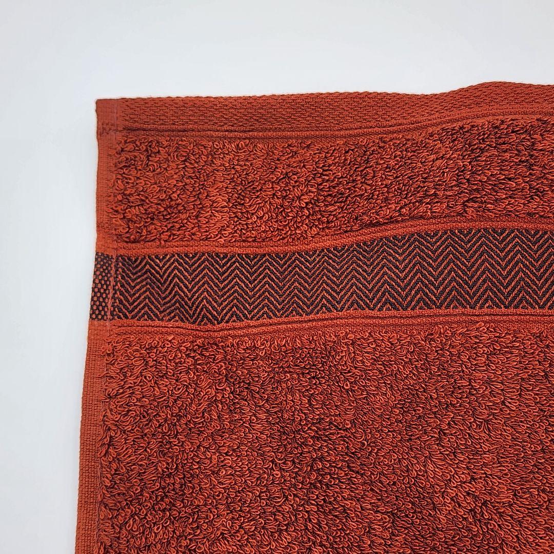 極美品 ★HERMES★ エルメス フェイスタオル シェブロン柄 ブラウン