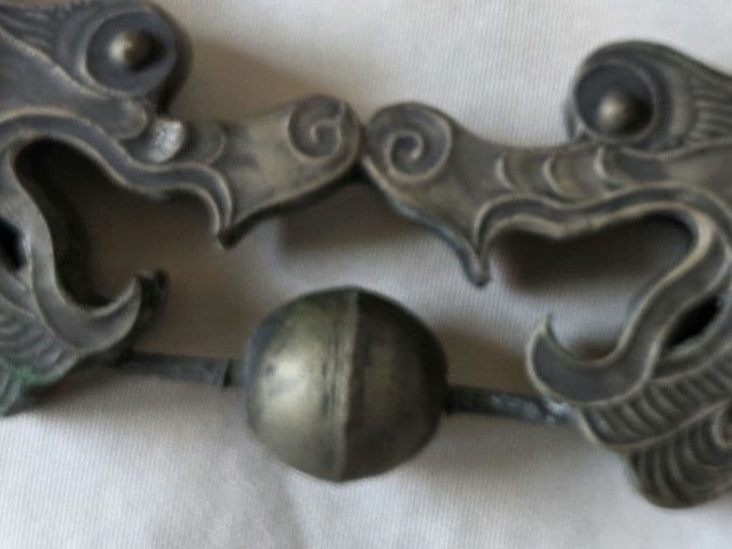 アジアンヴィンテージ　混合シルバー（？） 龍と玉　少数民族　正装 大きな首飾り