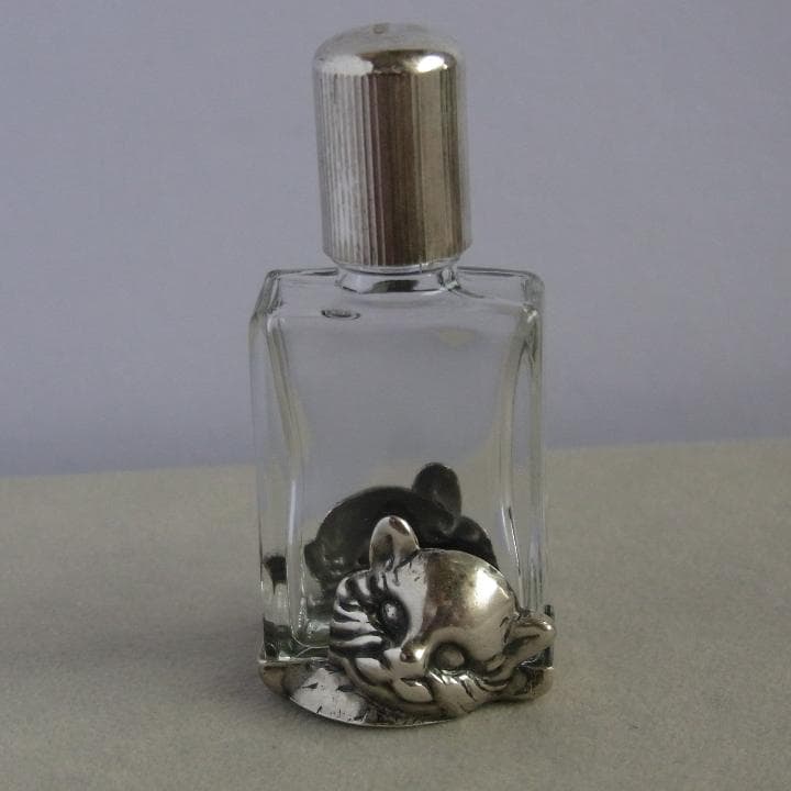 イタリア製 ビンテージ パフュームボトル シルバー925 猫の装飾 ネコ ねこ