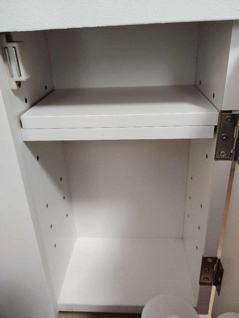 ピンク木製ドレッサー・コスメボックス ミラー付き