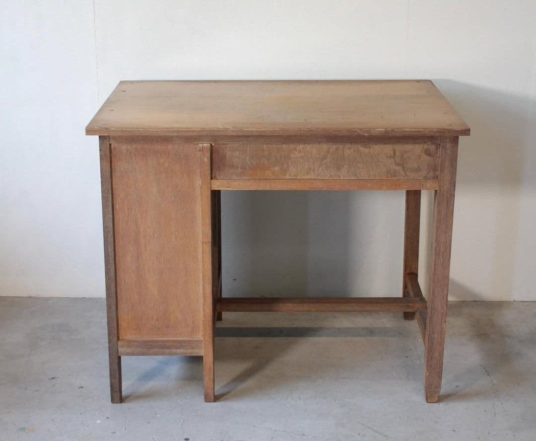 ヴィンテージ片袖机 デスク 木製文机 6引き出し付き