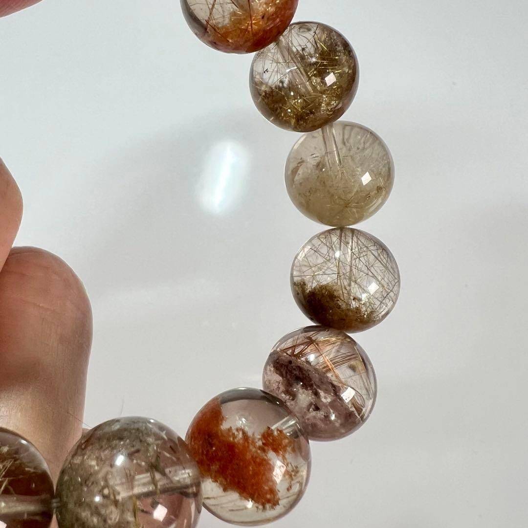 激レア　ガーデンクォーツ&ルチルクォーツ共生ブレスレット　4