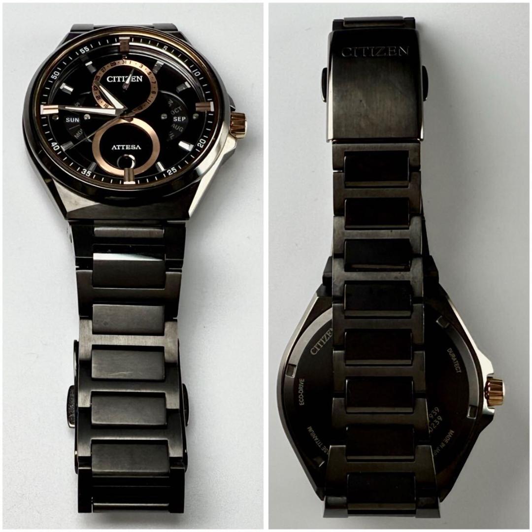 美品【稼働】シチズン 腕時計 アテッサ エコドライブ チタン サファイアガラス