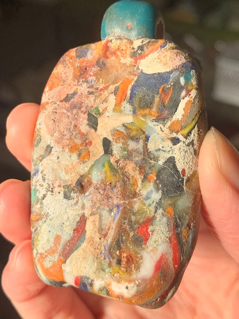 紀元前1500年頃フェニキアビーズ　ローマンガラス　とんぼ玉　出土品　根付　石器