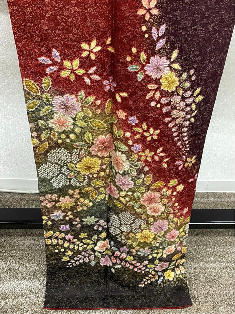 振袖 豪華 桐屋 翠山工房 金通し 金彩 辻が花 身丈164cm 撥水加工済