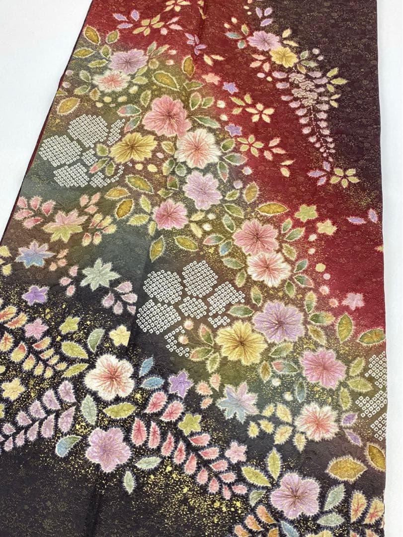 振袖 豪華 桐屋 翠山工房 金通し 金彩 辻が花 身丈164cm 撥水加工済