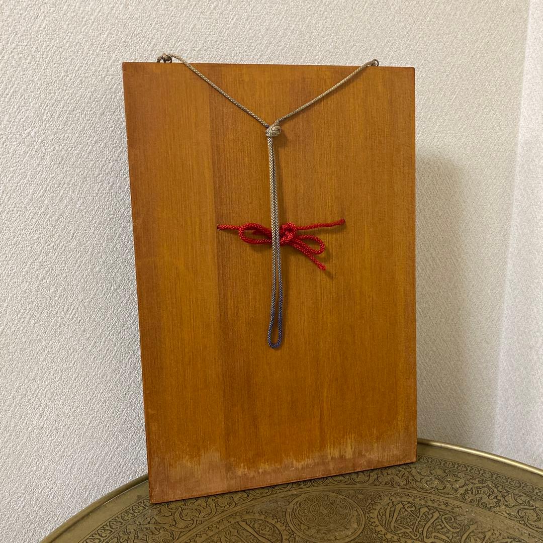 時代翁面　壁飾り　木彫り　古面　能面　白色尉　黒色尉　猿楽