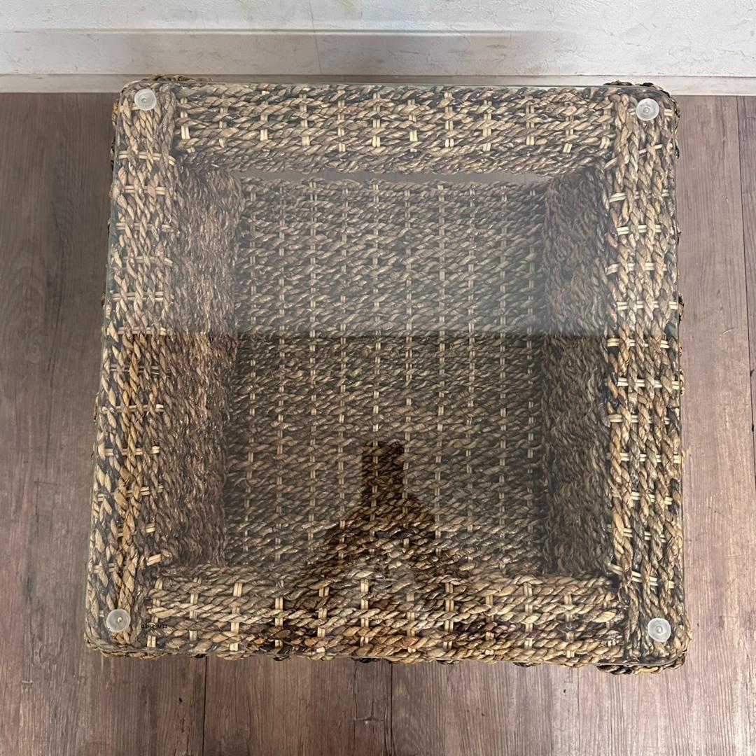 あさひなすずか　アジアンテイスト　ガラステーブル 幅　50cm