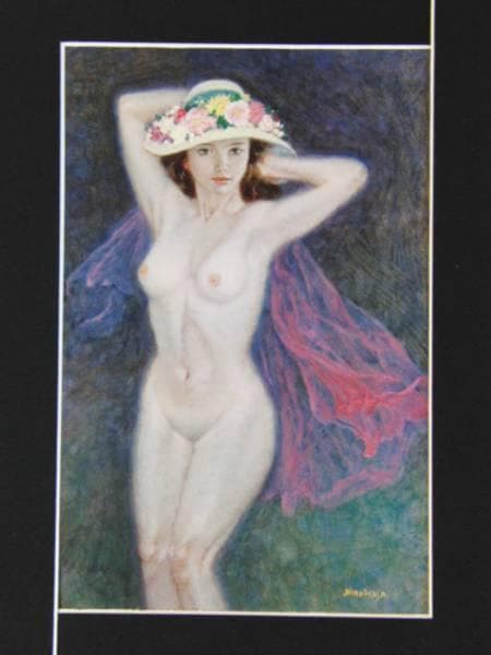 岩田 浩昌、花帽子、希少画集の一部、 新品高級額装付