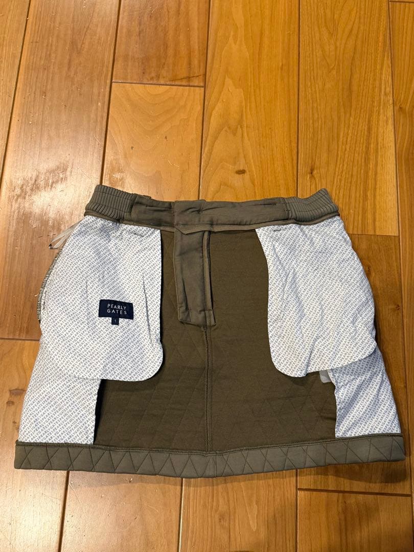 PEARLY GATES カーキ キルティングスカート