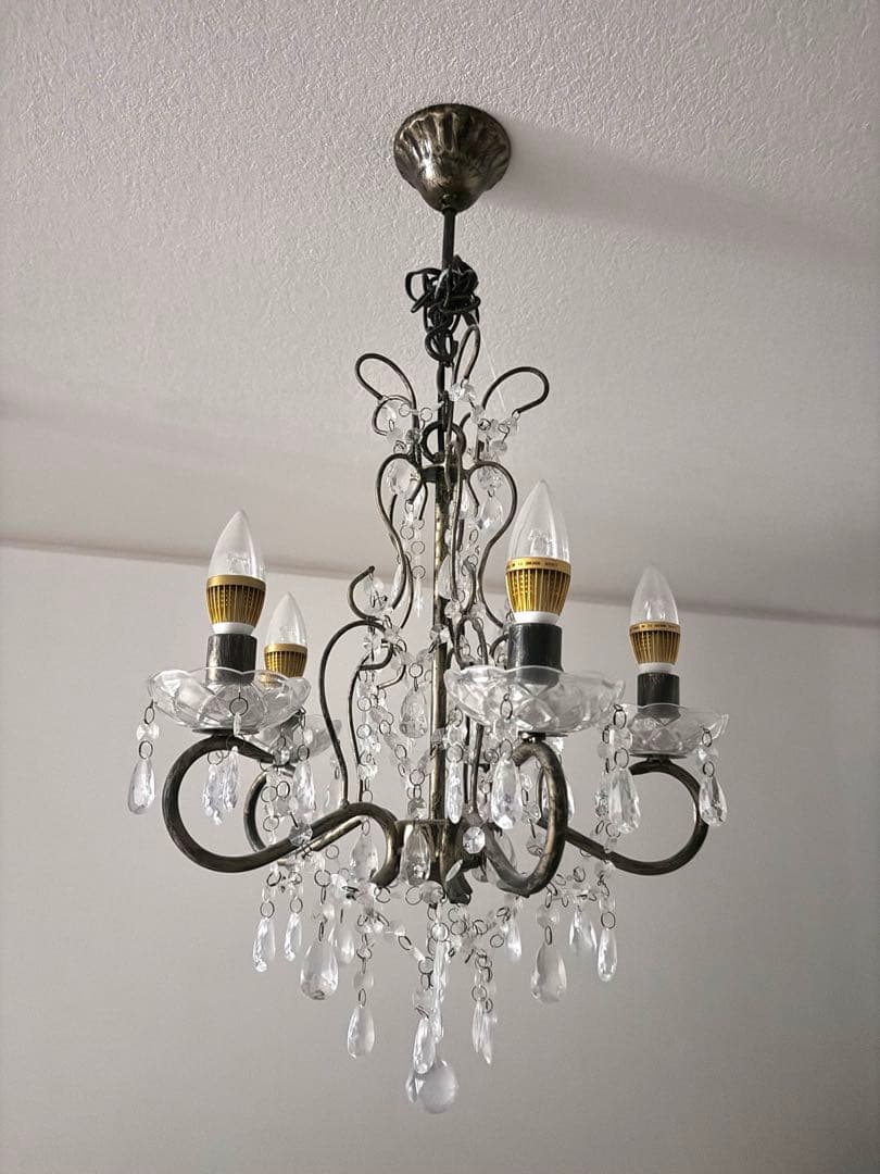 アンティーク　5灯 LEDライト付き　シャンデリア