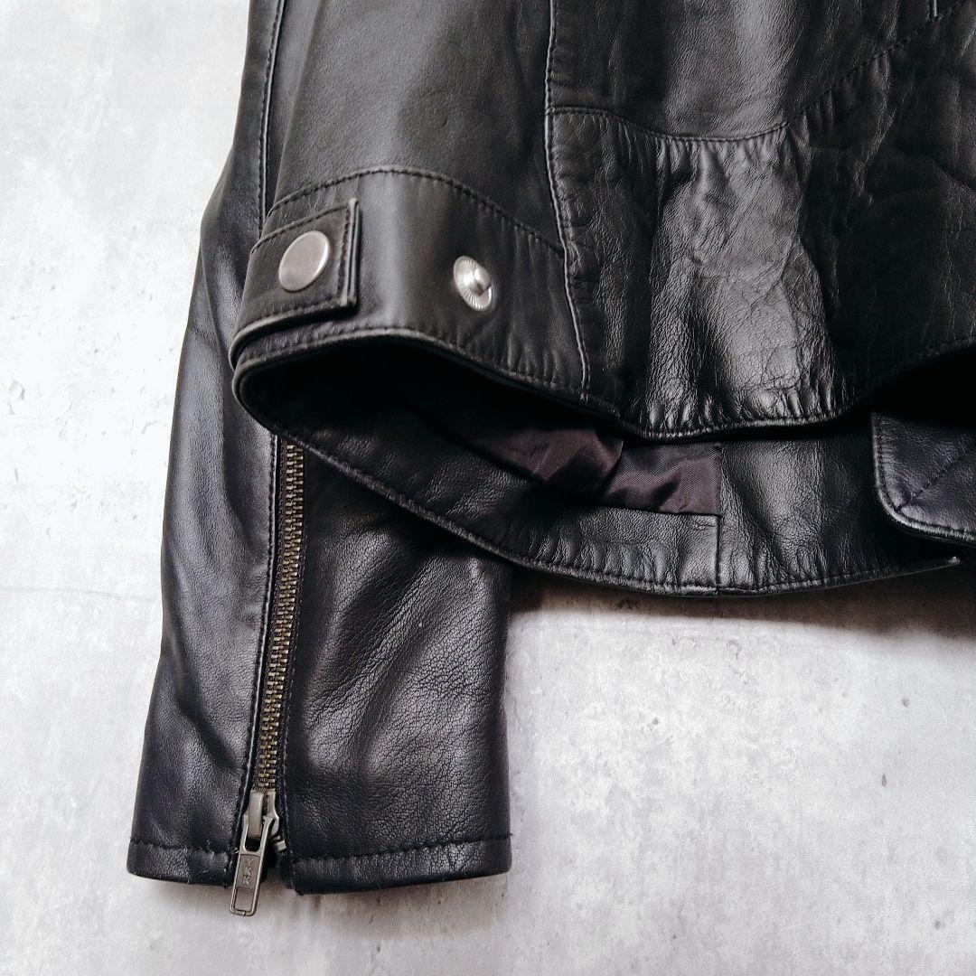 Lサイズ ジャーナルスタンダード 短丈 ラムレザー シングルライダースジャケット