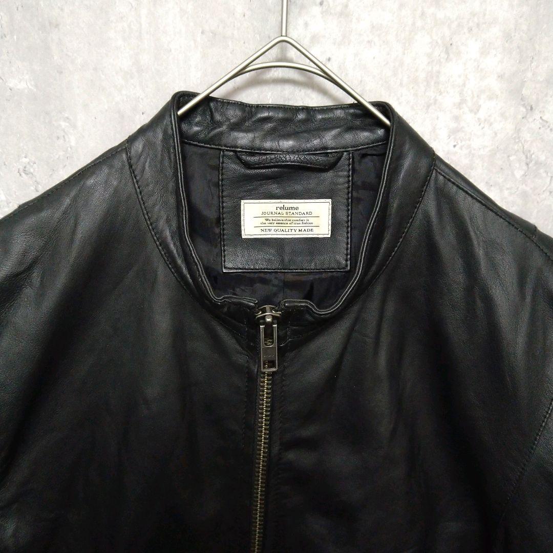 Lサイズ ジャーナルスタンダード 短丈 ラムレザー シングルライダースジャケット