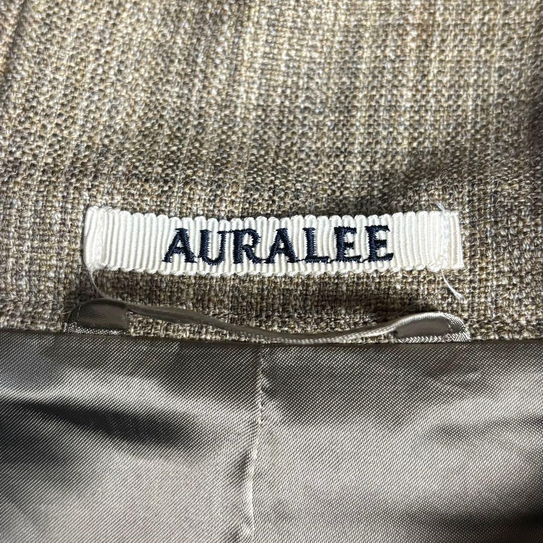 【美品】オーラリー☆チェック柄ウールジップパーカー 20AW ベージュ サイズ4